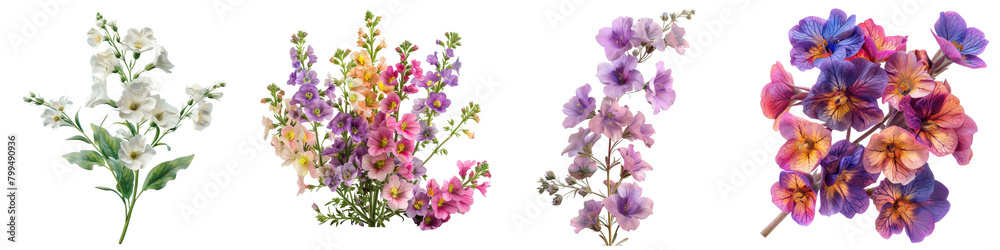 Nemesia Flowers Hyperrealistic Highly Detailed Isolated On Transparent Background Png File