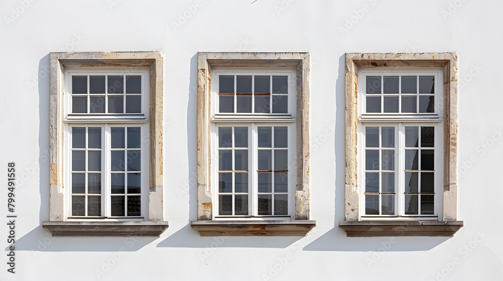 windows, on white background 