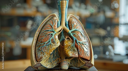 Human Respiratory System Anatomy Diaphragm For Medical photo