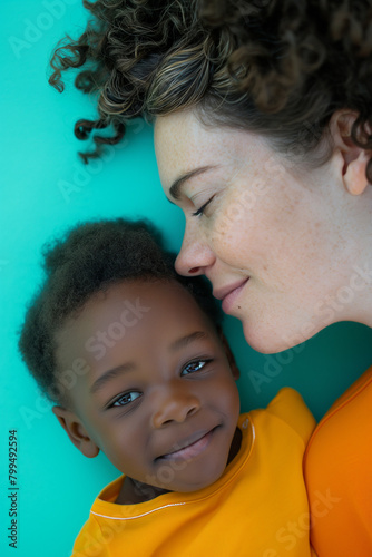 White mom embraces her black child, inter-racial parenting, adoption, mothers day, motherhood, love, embrace, protection, love closeup, smile, closeness, mother, parent, daughter, kid