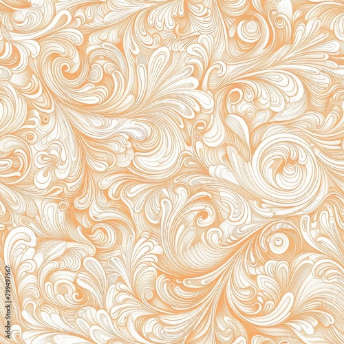 Elegant Golden Swirls Pattern on Cream Background for Luxurious Design