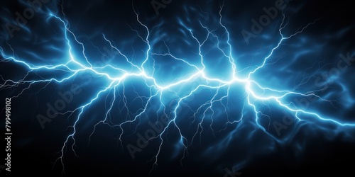 Sky blue lightning, isolated on a black background vector illustration glowing sky blue electric flash thunder lighting blank empty pattern with copy space