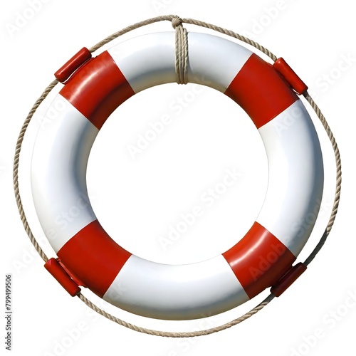 A life preserver with a rope attached