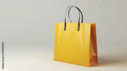 Illustrate an enticing 3D view of a shopping bag designed for fashion and clothing, isolated against a white background