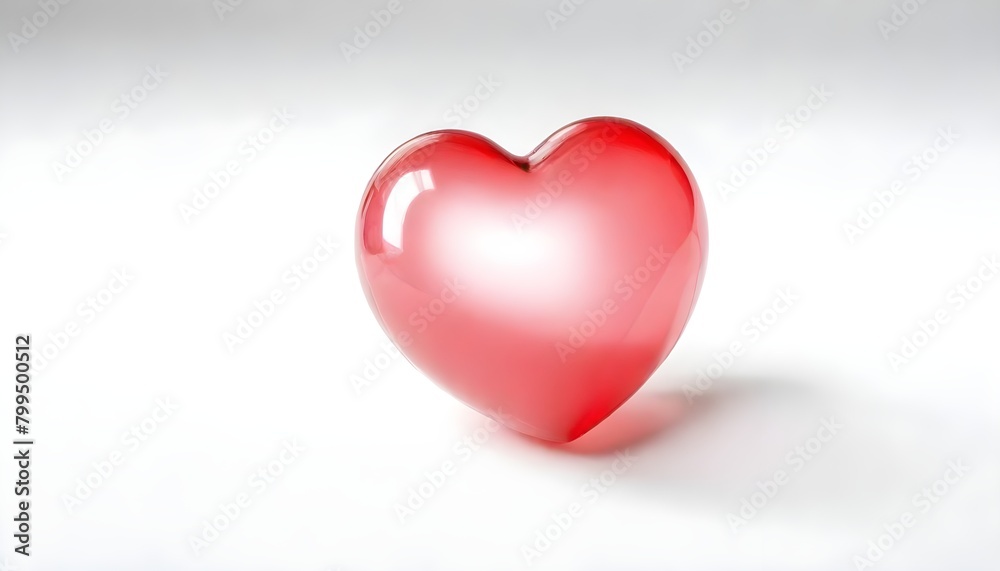red love heart on white background create with ai
