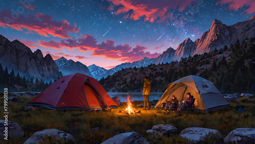 camping in the high Sierras under a brilliant star filled sky
