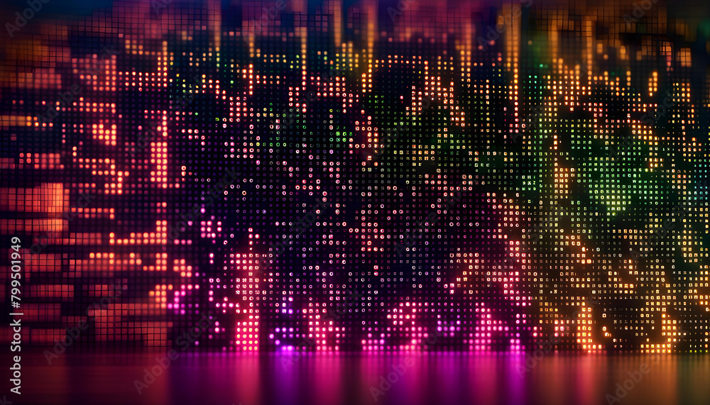 Abstract digital background in the form of a screen with numbers and program codes for computers, writing computer programs