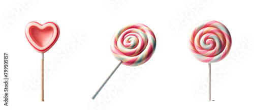 lollipop set isolated on transparent background 