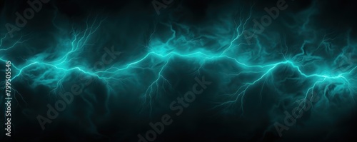 Turquoise lightning, isolated on a black background vector illustration glowing turquoise electric flash thunder lighting blank empty pattern with copy space