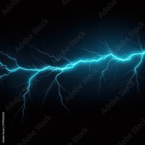 Turquoise lightning, isolated on a black background vector illustration glowing turquoise electric flash thunder lighting blank empty pattern with copy space