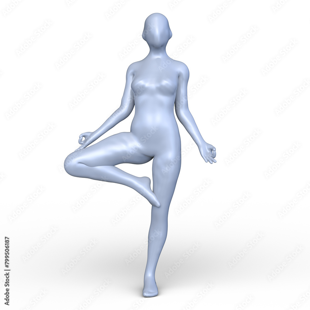 ポーズをとる女性 3DCGレンダリング ポーズをとる女性 3DCGレンダリング