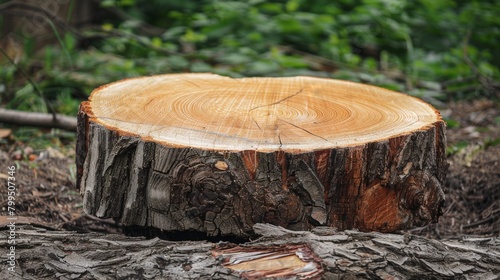 Tree stump in woods