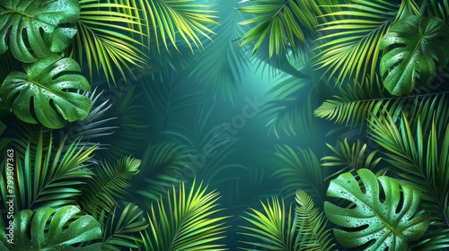 Background modern of summer tropical leaves  monstera leaves  botanical background design for walls  picture frames  wall art  invitations  canvas prints  posters  home decor  covers  wallpaper.