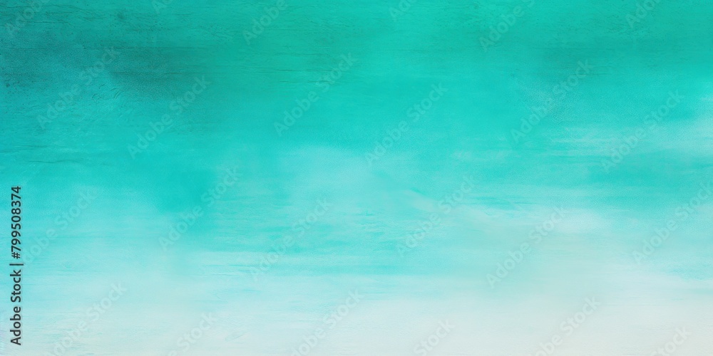 Turquoise and white gradient noisy grain background texture painted surface wall blank empty pattern with copy space for product design