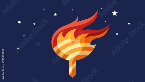 The playful flicker of the flames as they consume the American flag illuminating the night with a patriotic spirit.. Vector illustration