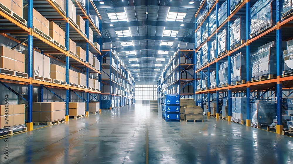 Efficiency Optimized: Modern Warehouse with Automated Logistics