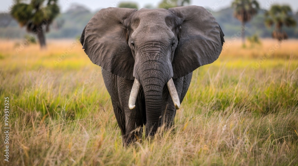 Intimate close-up of an elephant's face, expressing the gentle nature of these giants in their environment