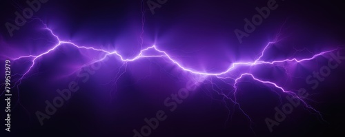Violet lightning, isolated on a black background vector illustration glowing violet electric flash thunder lighting blank empty pattern with copy space photo