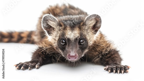 Delightful image of a playful palm civet presenting its paws, ready to engage and interact with its environment