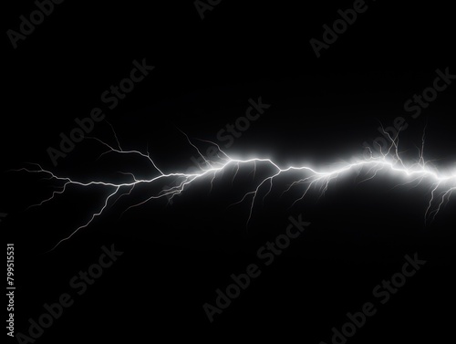 White lightning, isolated on a black background vector illustration glowing white electric flash thunder lighting blank empty pattern with copy space