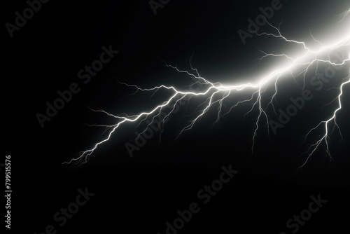 White lightning, isolated on a black background vector illustration glowing white electric flash thunder lighting blank empty pattern with copy space