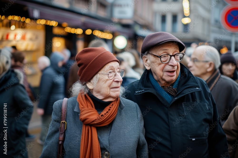 Senior couple in Paris, France.