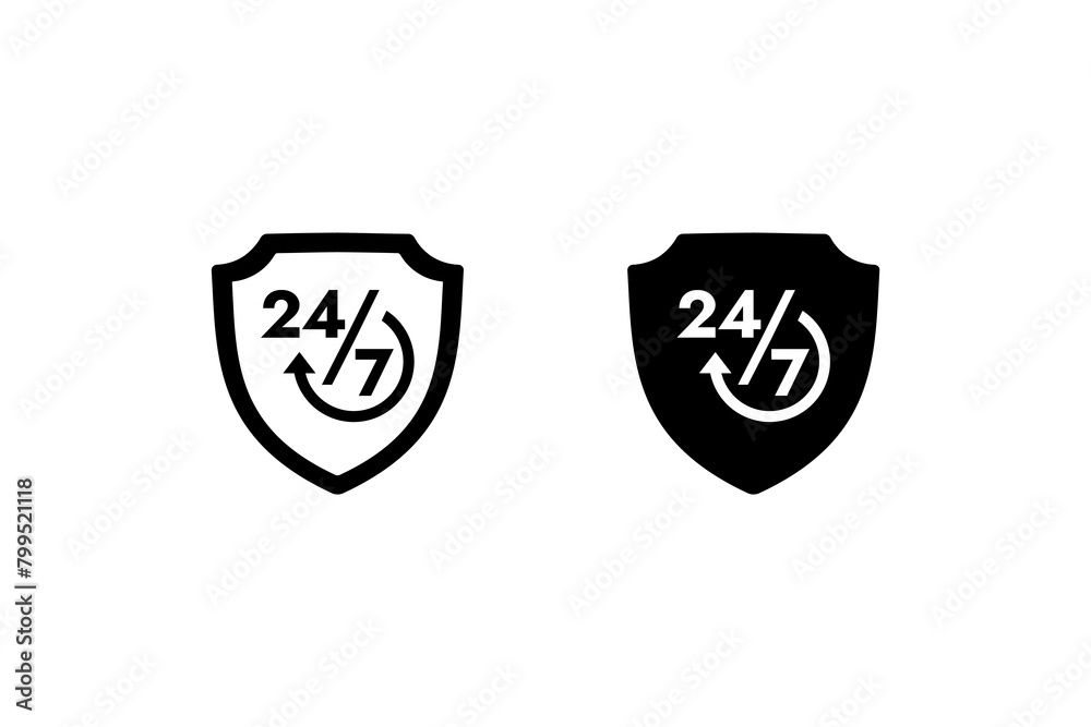 Non stop protection icon or Non stop protection sign vector isolated. Non stop protection icon for apps, websites, product packaging design and more. Non stop protection icon or Non stop protection sign vector isolated. Non stop protection icon for apps, websites, product packaging design and more.