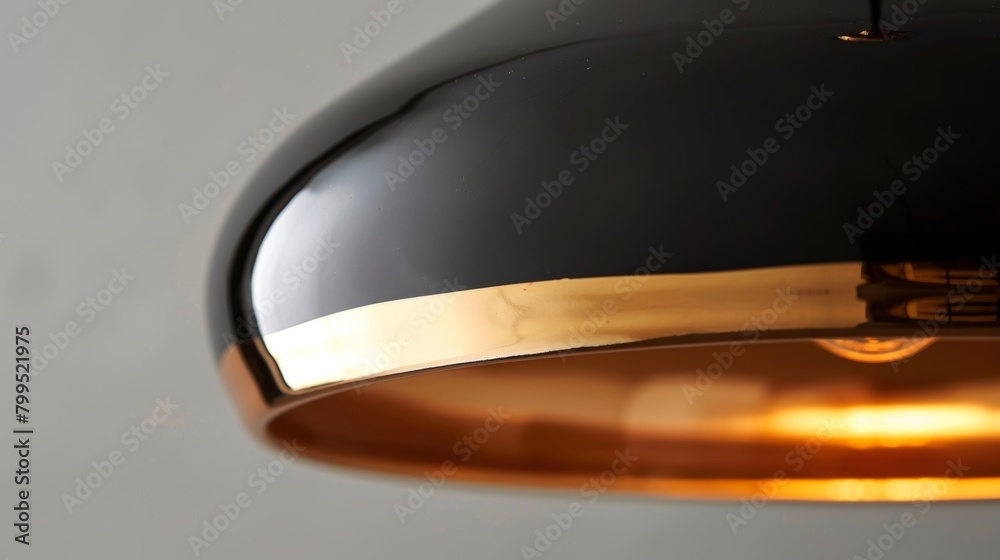 A sleek black and gold ceramic pendant lamp that exudes sophistication and adds a touch of glamour to any room..