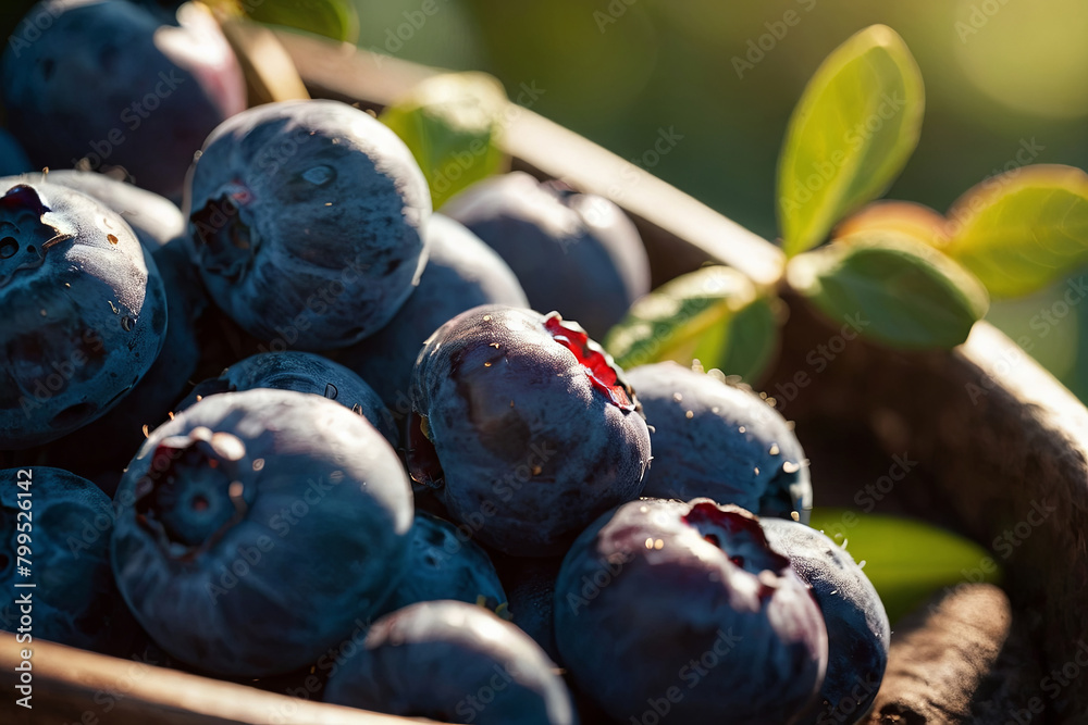 Fototapeta premium blueberries in the sunlight