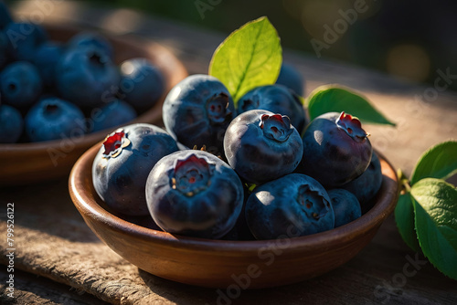 blueberries in the sunlight