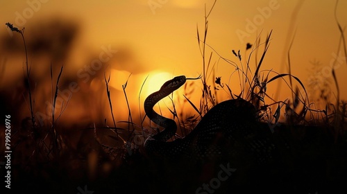 Crawling Snakes, Silhouettes of snakes slithering through the grass