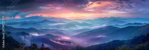 Dawn Breaks over the Great Smoky Mountains: A Perfect Place to Embrace Nature's Finchless Charm and Tranquility