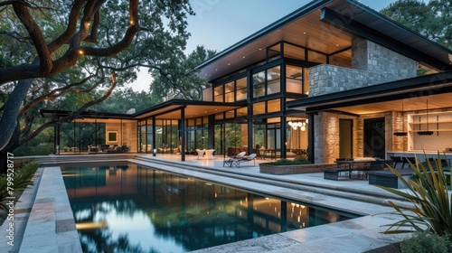 Picture a modern retreat nestled in the picturesque Texas Hill Country