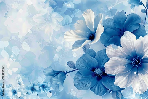 Beautiful Blue Bloom Poster Art: Dynamic Interiors for Vibrant Decor