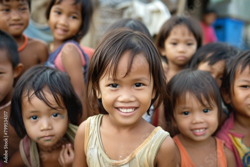 Asian little girls in a village in the Philippines, Luzon Island © Chacmool