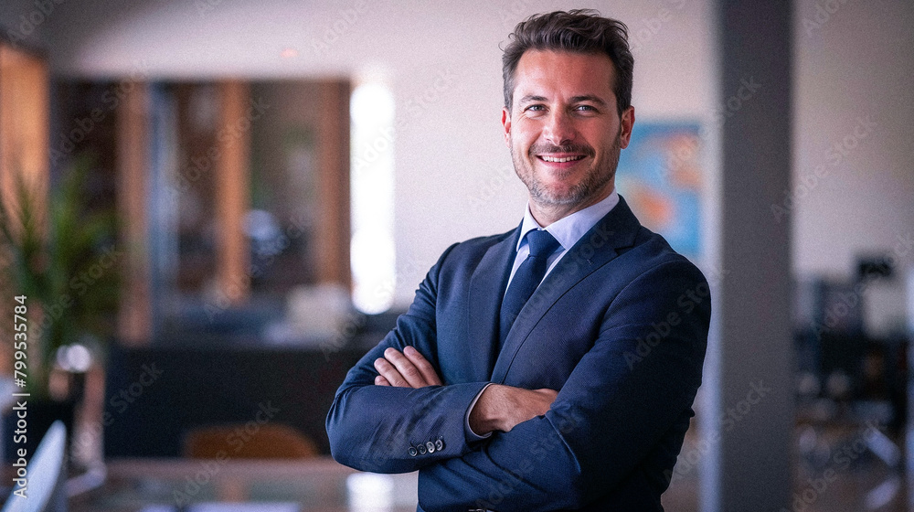 Business Man Corporate Professional Smiling Arms Crossed Business Man Corporate Professional Smiling Arms Crossed