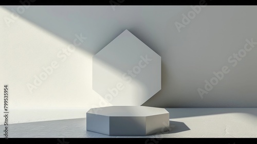 3d octagonal podium product display 3d rendering