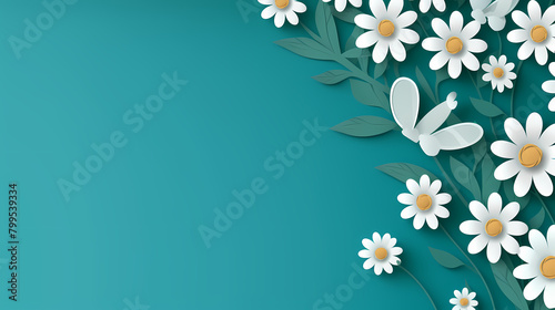 Spring floral frame background