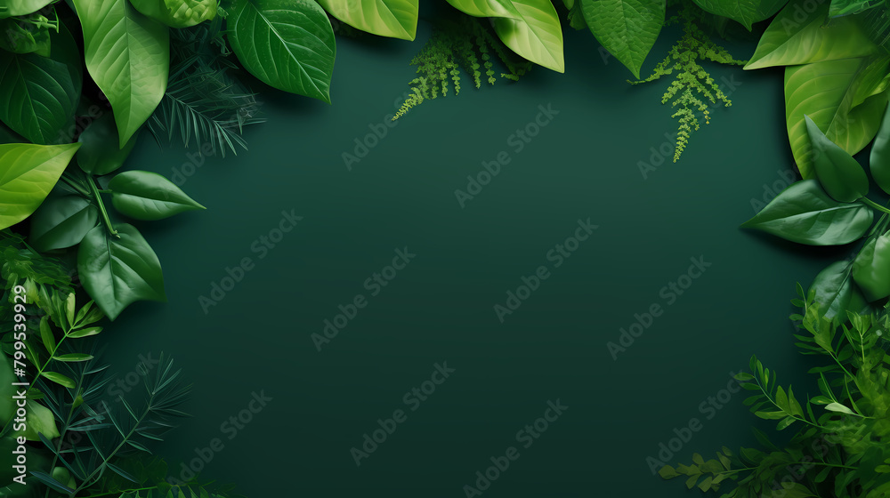 Green leaves and plants decorative background