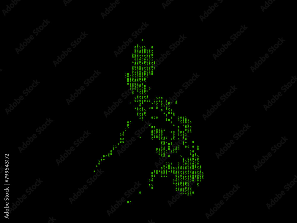 A sketching style of the map Philippines. An abstract image for a geographical design template. Image isolated on black background.