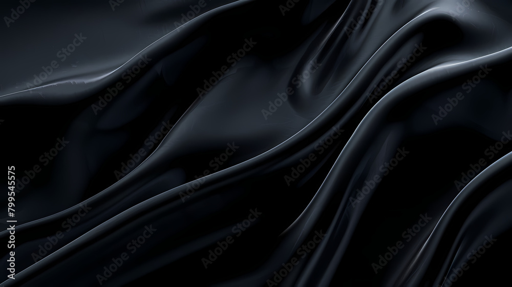 Elegant Black Silk Fabric Draped Effortlessly