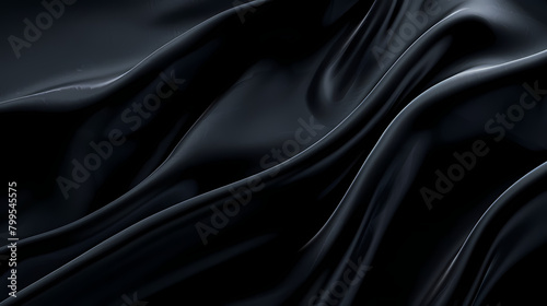 Elegant Black Silk Fabric Draped Effortlessly