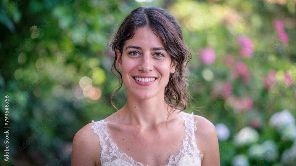 Wedding Happy Smiling Bride Woman