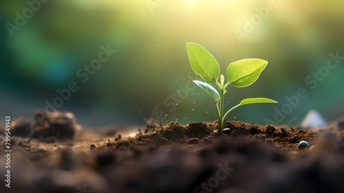 seedlings sprouting from soil © jiejie