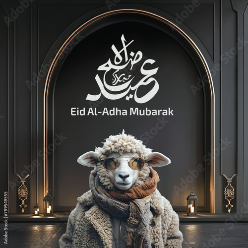 Eid Adha Mubarak Cool Sheep with Shades