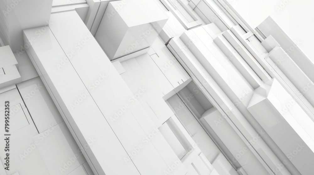 Obraz premium A white building with many white blocks