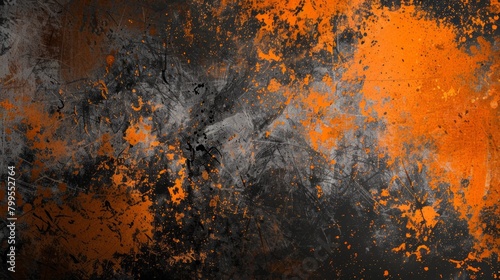 Energetic Vibrations: A composition of orange and black lines pulsating with animated vitality, evoking a palpable sense of motion and lively spirit. photo