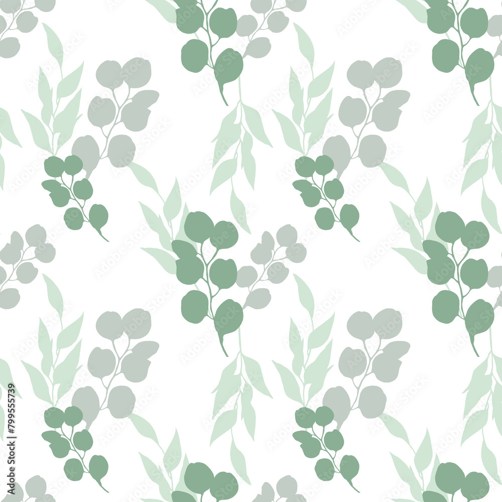 Seamless pattern with green leaves Seamless pattern with green leaves
