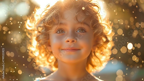 Childhood Wonder: A Joyful Moment in the Sun-kissed Sunlight © Maquette Pro