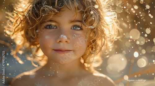 Childhood Wonder  A Joyful Moment in the Sun-kissed Sunlight